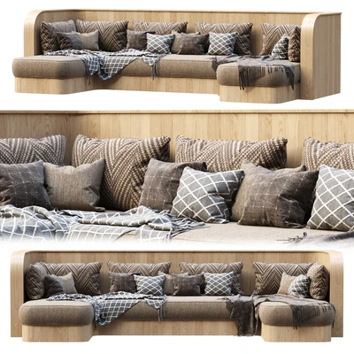 Emilia Large Restaurant sofa by Bpoint Design / Ресторанный деревянный диван — Вид 1