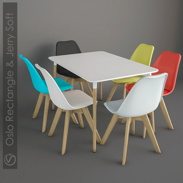 Table Oslo Rectangle and chair Jerry Soft. — Descargar