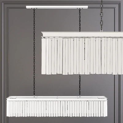 Restoration Hardware 1920S ODEON RHYS CLEAR GLASS PRISM RECTANGULAR CHANDELIER 59 Nickel — Вид 2