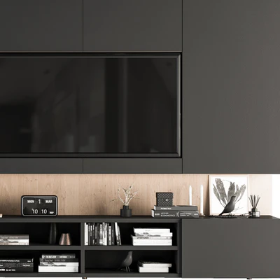 TV Wall Black and Wood - Set 12 — Вид 2
