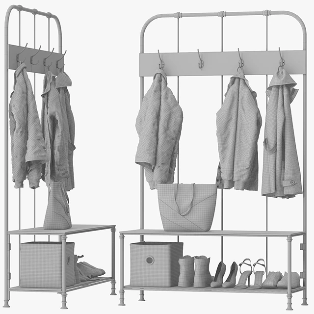 Wood Metal Hall Tree — Скачать