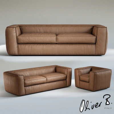Oliver B. PUFFED 3 seater sofa — Ver 1