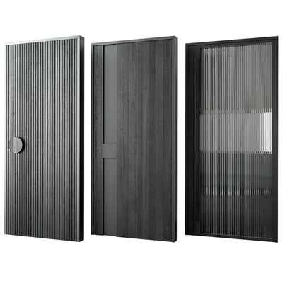 Black modern entrance door — Ver 2