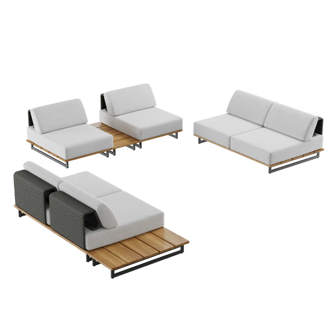 Outdoor garden wicker modular sofa Skyline design ona — Descargar
