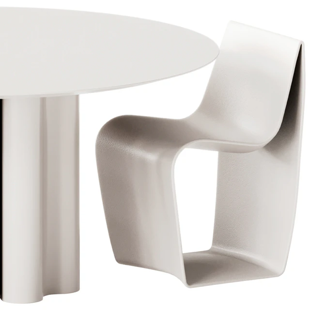 Saba Italia Teatro Magico Round Dining Table and MDF Italia Sign Matt Chair — Скачать