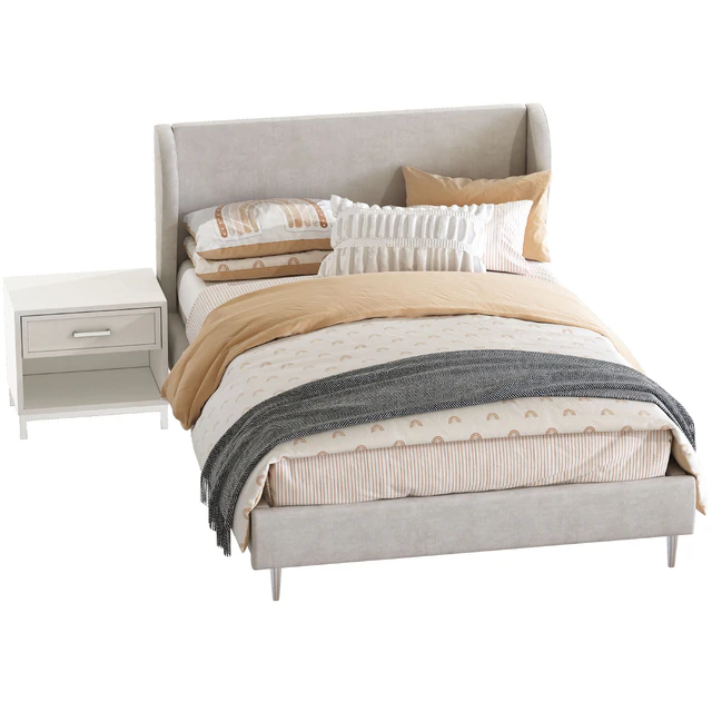 Кровать Wren Wingback Upholstered Bed — Скачать