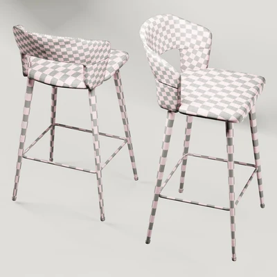 Set of 2 Modern Leather 26''Counter Stool — Ver 2