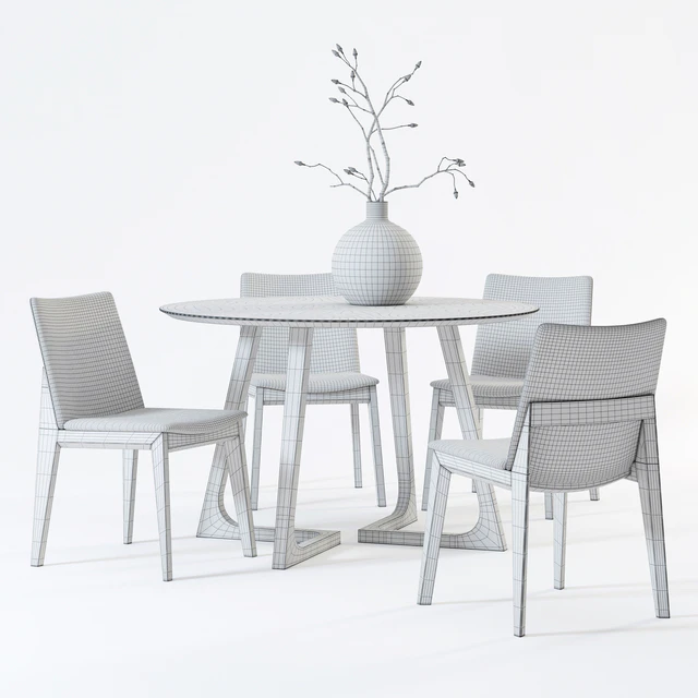 Scandinavian Designs Fuchsia Dining Chair & Cress Round Dining Table — Скачать