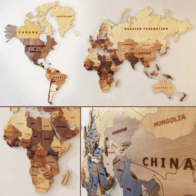 A world map made of wood. — Descargar