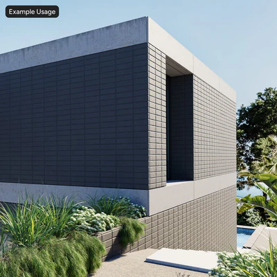 smooth stack bond brick wall texture black — View 4