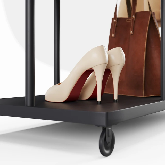 Rack Ikea Kornsjo with Clothes and Accessories — Download