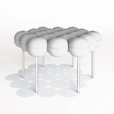 Saturn pouffe large ivory boucle — Ver 2