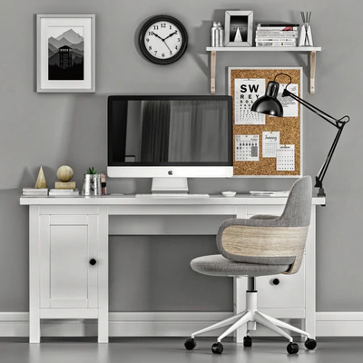 IKEA HEMNES with ALKI LAN chair workplace — Вид 2