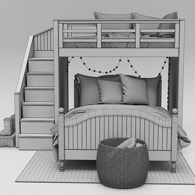 Catalina Stair Loft Bed & Lower Bed Set by Pottery Barn Kids — Ver 2