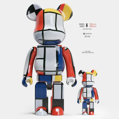 Bearbrick / Piet Mondrian — Ver 1