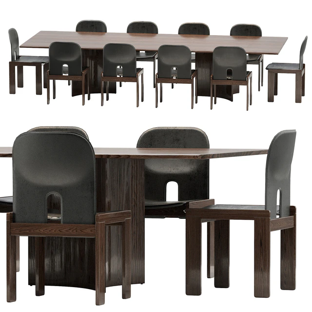 Crevasse table & Tobia Scarpa Chair — Скачать