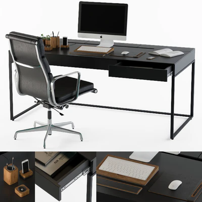 black office desk set — Вид 1