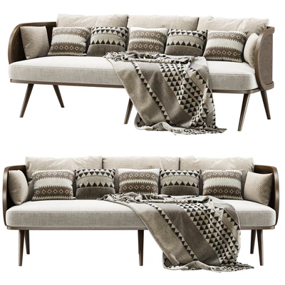 Victoria wooden rattan three-seater sofa VA30 / Трехместный садовый диван из ротанга — Вид 3