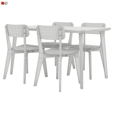 Table and chair IKEA LISABO — Ver 2