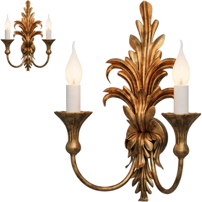 Handmade Italian Wall Light in Distressed Gold — Вид 1