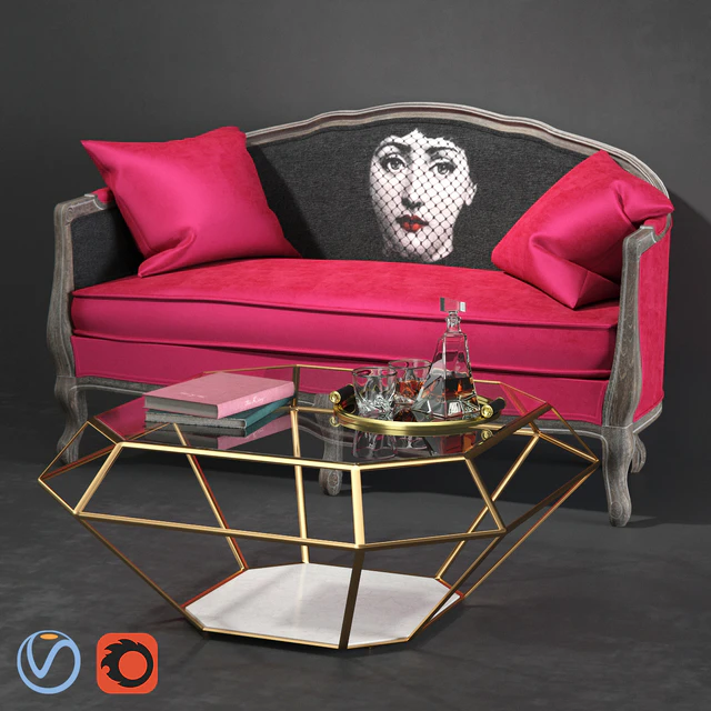 Classically Lina Sofa and Eichholtz Table with accessories — Descargar