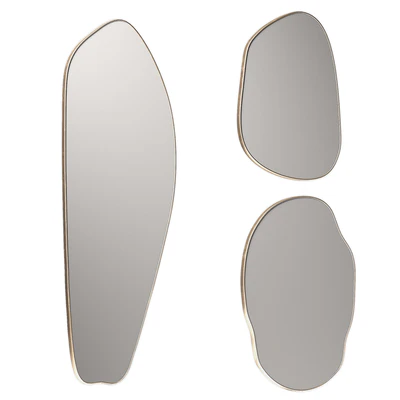 Rose Brassy Silva mirrors by Ethnikliving. Wavy curved organic mirror set. — Вид 4