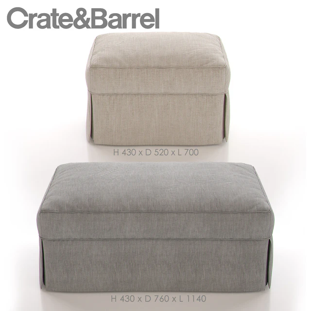 Crate and Barrel Willow Ottoman — Скачать