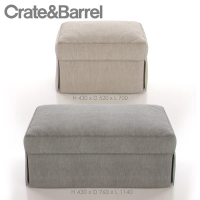 Crate and Barrel Willow Ottoman — Вид 2