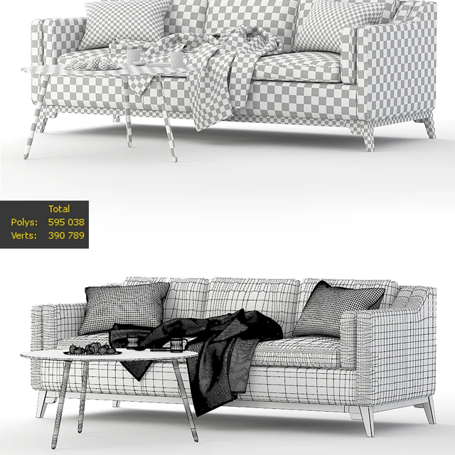 Worthington Sofa & Coffe Table Amoeba — Скачать