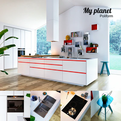 Кухня Poliform Varenna My Planet 3 (vray, corona) — Вид 1