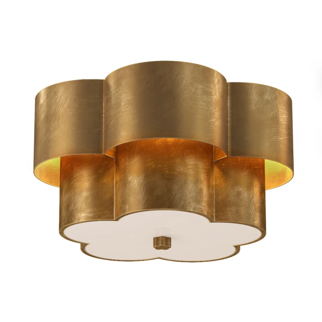 AERIN Modern Arabelle Flush Mount In Gild With Frosted Glass — Descargar