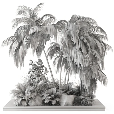 Outdoor Garden set bush and Tree - Garden Set 649 — Ver 2