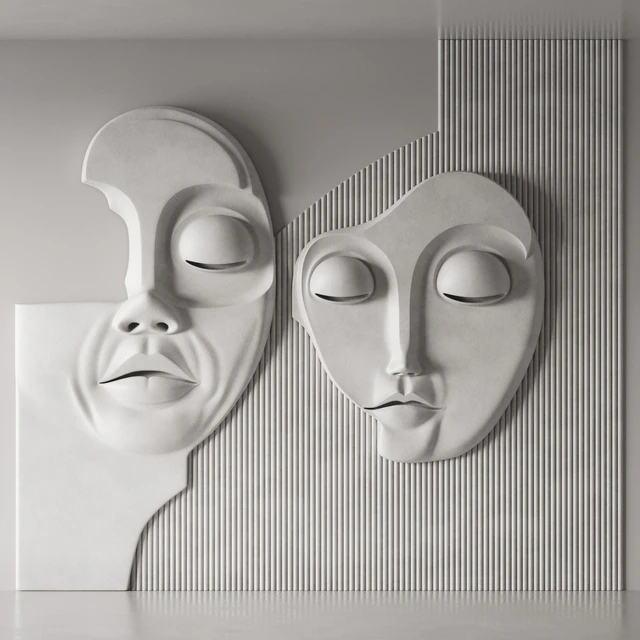 3d wall panel of the Face — Descargar