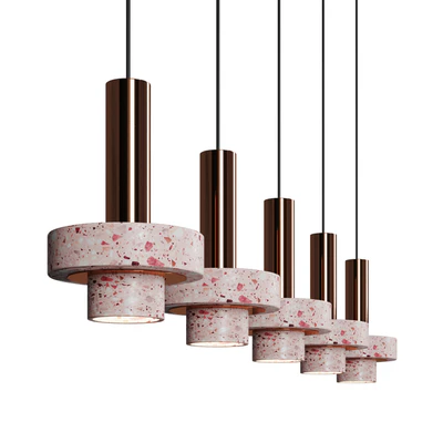 Cantera Rosa and Copper Ambra pendant Lighting — Ver 4