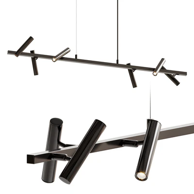 Elongated black leeds long mj chandelier — Ver 1