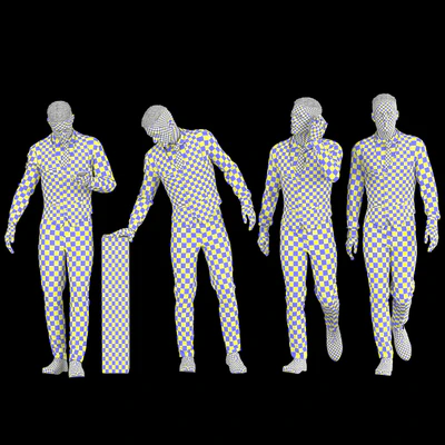 Office Man with coat vest in 04 poses — Вид 3