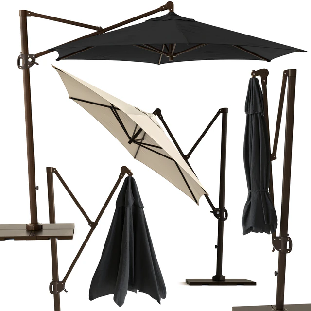 Round Cantilever Outdoor Patio Umbrella Pottery Barn — Скачать