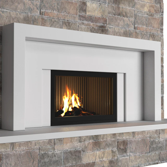 Камин в классическом стиле с каменной стеной.Stonework Fireplace modern ArtDeco — Скачать