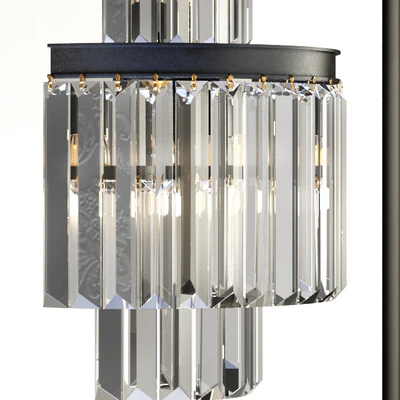 Sconce RH 1920s Odeon Clear Glass Fringe Bra - 3 rings — Ver 3