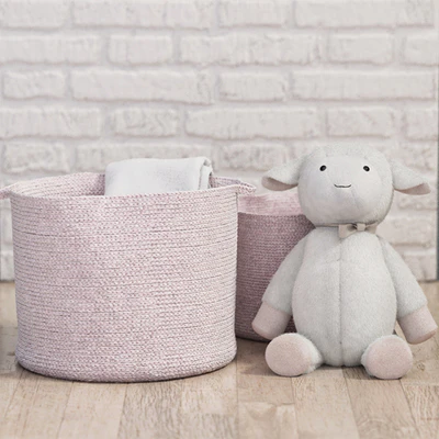 Light Pink Sloan Cotton Rope Storage - Pottery Barn Kids — Вид 1