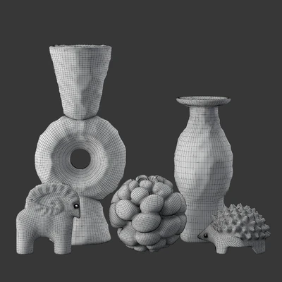 Volcanic Vases and Decorative Objects set — Ver 3