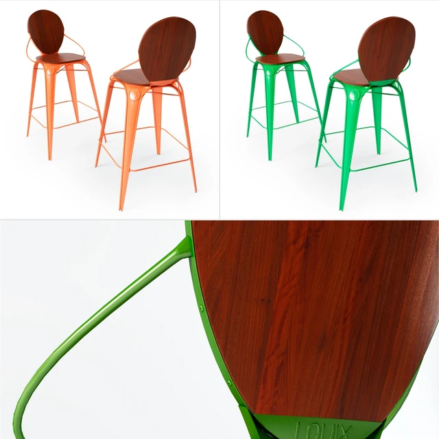 Louix bar stool with spinkoy Louix bar chair with backrest — Descargar