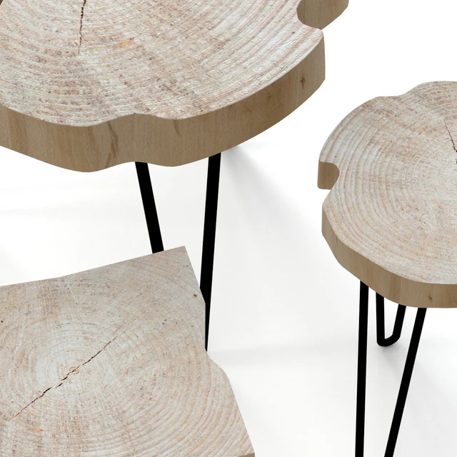Set of coffee tables made of slab. — Descargar