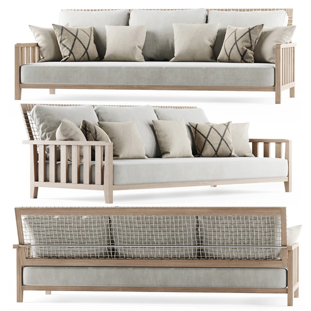 Three-seater garden sofa / Трехместный деревянный диван — Скачать