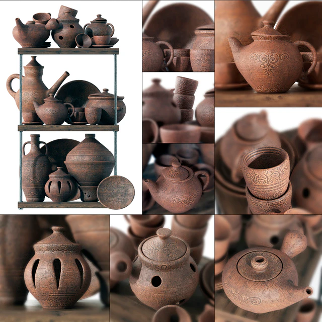 Dishes clay rack n11 / Clay crockery rack — Descargar