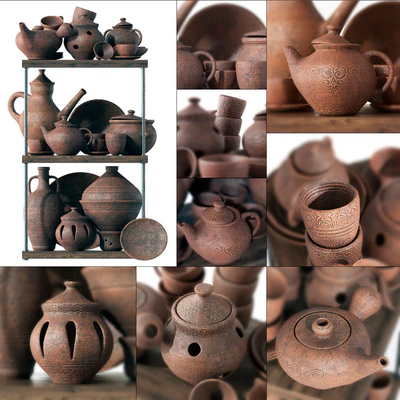 Dishes clay rack n11 / Clay crockery rack — Ver 3