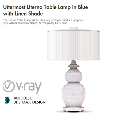 Uttermost Literno Table Lamp in Blue with Linen Shade — Ver 2
