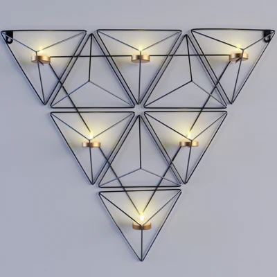 Black Metal Triangle Sconce — Вид 2