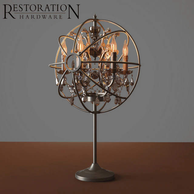 RH Foucault's orb smoke crystal table lamp — Скачать