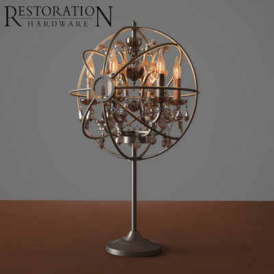 RH Foucault's orb smoke crystal table lamp — Вид 1
